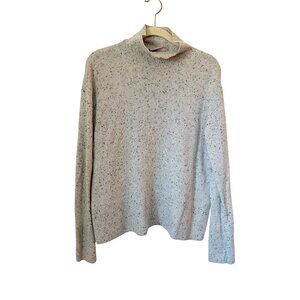 Everlane Womens Speckled Light Gray Cashmere Turtleneck Sweater Small